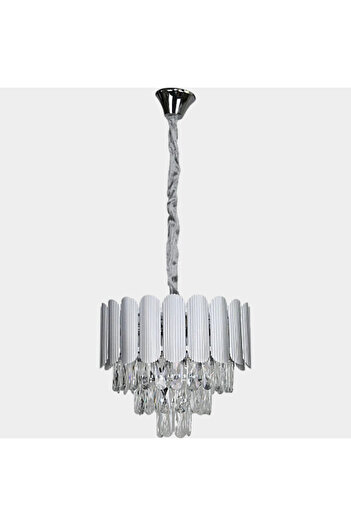 HAMER Luxury Crystal Chandelier, Modern Silver Chandelier, 40cm