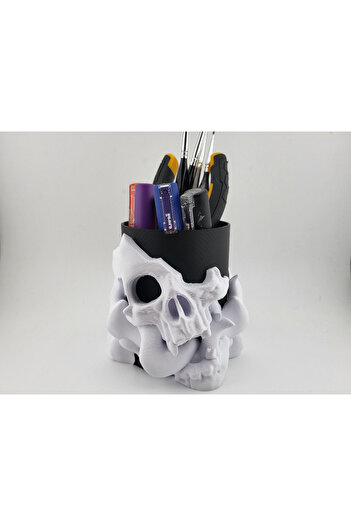 HasFar Tech Skull Themed Pen Holder – Desk Organizer