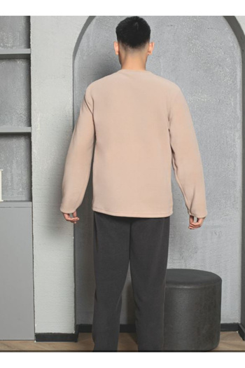 embody Men's cocolino polar pyjamas, fine, delicate and soft material, beige 1140