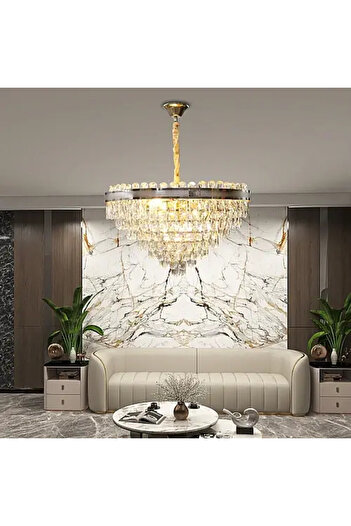 HAMER Luxury Crystal Chandelier, Modern Gold Chandelier, 80cm