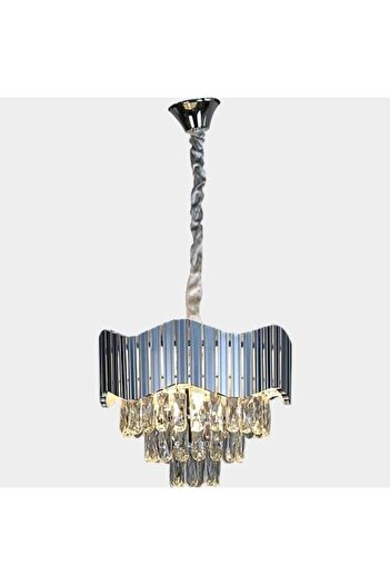 HAMER Luxury Crystal Chandelier, Modern Silver Chandelier, 40cm, Elegant Design