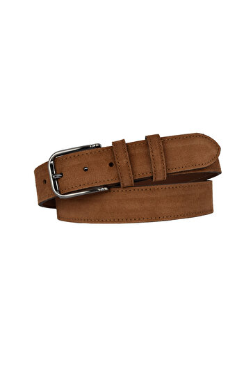 GoDeri 100% Genuine Leather 4 cm Cinnamon Suede Belt Jeans, Canvas Compatible Suede_Cinnamon