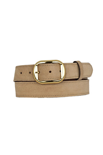 GoDeri 100% Genuine Leather, Gold Buckle 4 cm Light Yellow Suede Women's Belt; Jeans, Sports Belt=Suede.44.Yellow