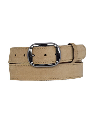 GoDeri 100% Genuine Leather, Nickel Buckle 4 cm Light Yellow Suede Women's Belt; Jeans, Sports Belt=Suede.23.Yellow