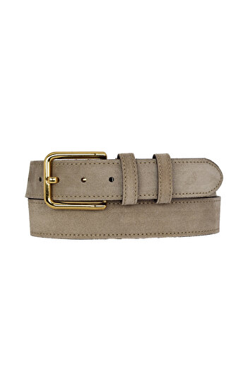 GoDeri 100% Genuine Leather, Gold Buckle 4 cm Suede Light Milk Brown Women's Belt; Jeans, Sports Belt=Suede.76.Milk.K