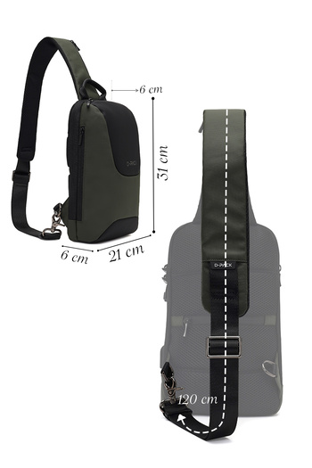 Derimod D-Pack Men's Khaki Technological Crossbody Bag 23Wbd30086F