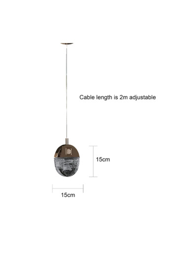HAMER Modern chandelier, golden color, 3 lights, 5 watts, single