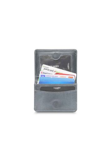 GUARD Gray Mini Size Genuine Leather Card Holder Business Card Holder with Magnet and Cover - Grd251018Wt795