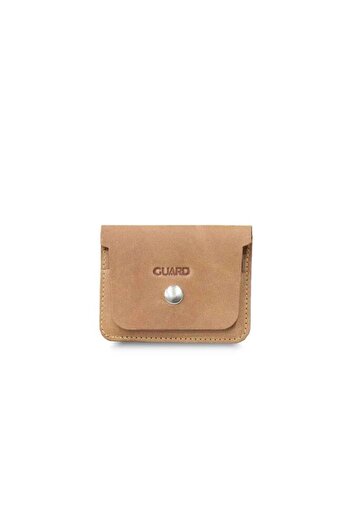 GUARD Genuine Leather Snap Closure Mini Size Crazy Yellow Tan Credit Card Holder - Grd251018Wt806