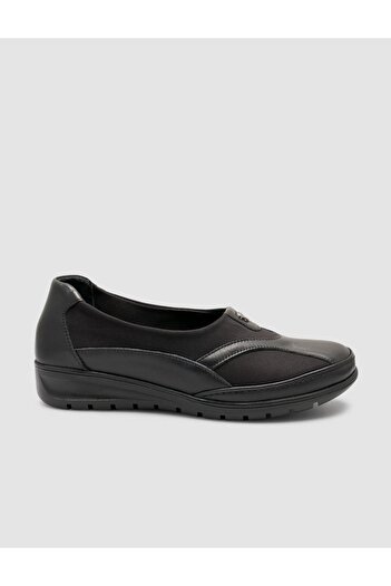 Cabani 100% Genuine Leather Black Buckle Detailed Women's Comfort Shoes