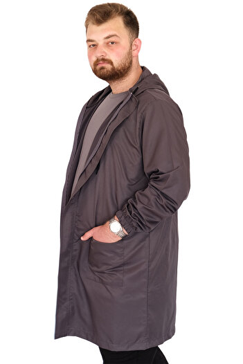 ModeXL Mode XL Великий розмір Чоловічий дощовик з капюшоном 22700 Антрацит