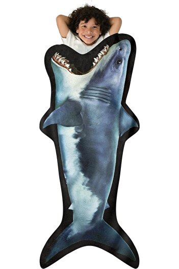 ORCHID BLANKIE TAILS PHOTO REAL SHARK BLANKET 142x58 CM
