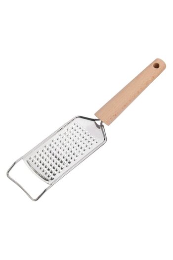 SHOPIENS Metal Grater with Wooden Handle, 27x6 cm
