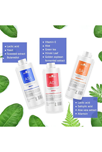 OEM Set of 3 Professional Peeling Hydradermabrasion Solutions compatible with any type of Hydrafacial Device