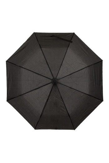 SHOPIENS Automatic Folding Umbrella, Wooden Handle, 36 cm, Black - MYONNA