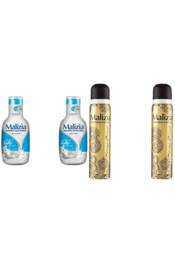 Malizia set: 2×1L Crema Di Latte bath foam + 2×100ml Amour deodorant (48h protection)