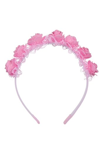 SHOPIENS Pink Rose Hair Crown for Children