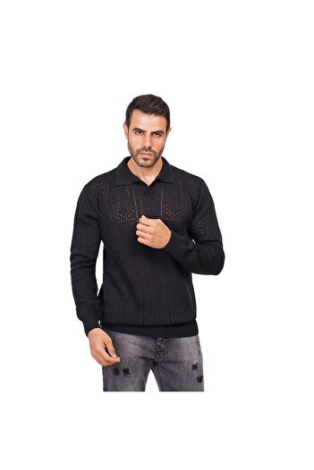 COUP Men Casual Sweater With Long Sleeves - Black