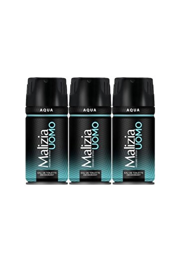 Malizia Set 3 x Deodorant 150ml Men (Aqua, All Day Fresh, Intense Fresh)