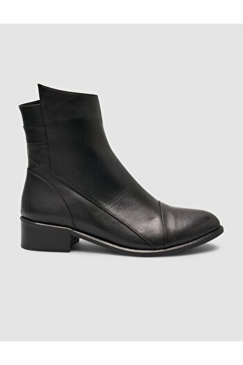 Cabani 100% Genuine Leather Black Asymmetrical Women's Casual Boots