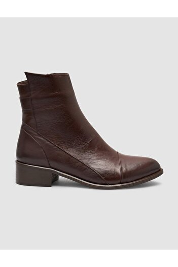 Cabani 100% Genuine Leather Brown Asymmetrical Women's Casual Boots