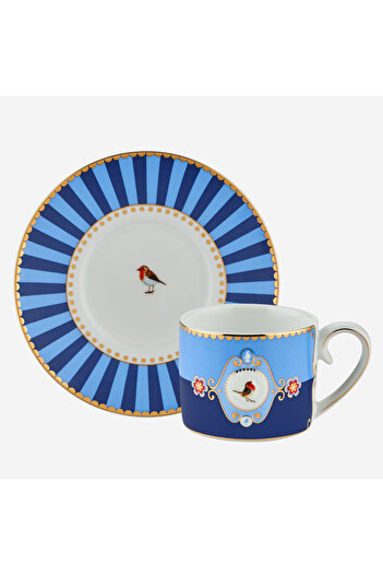 Pip Studio Love Birds Mavi Porselen Kahve Fincanı 125 Ml