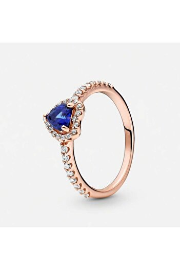 DORA brilliant blue three-dimensional heart-shaped gemstone ring
