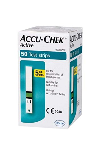 Accu Chek شرائط اختبار أكيوتشيك أكتيف لقياس نسبة السكر في الدم لمرضى السكري، عبوة من 50 شريطًا