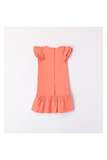 İDO I Do - Floral Print Dress for Girls, 4.8640, Orange, 62-68 cm
