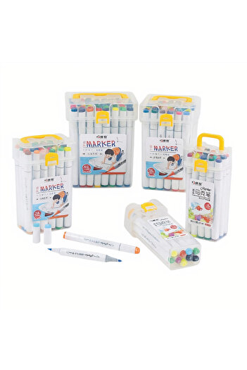 Issa Acrylic Markers 12/Set Dual-Tip in 14cm Transparent Plastic Pouch - Multicolor