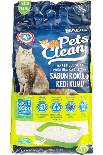 Bado Cat Litter 5L – Marseille Soap Scent – Fast Clumping, Odor Control, Dust-Free, Long-Lasting Dryness