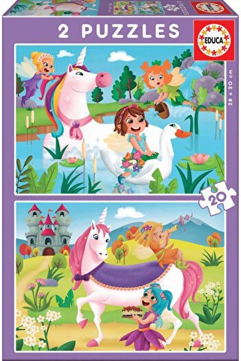 EDUCA Puzzle 2x20 pieces Junior Unicorns & Fairies 18064