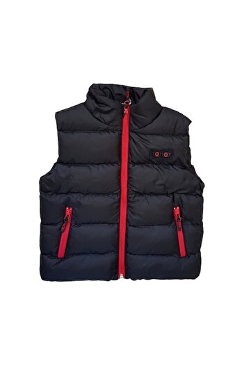 Miniworld Boys' vest, lined, quilted model, Mr.Who, age 4 years, 104 cm, Black