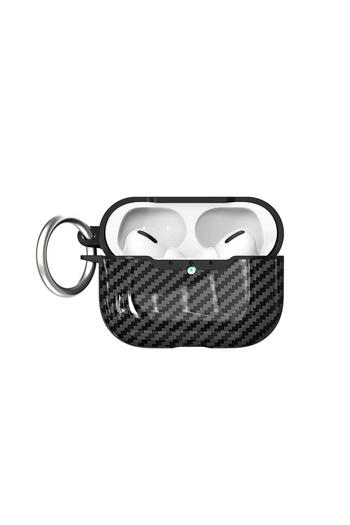 AktarMobile Airpods Pro 3. Nesil Uyumlu Kılıf Hoparlör ve Mikrofon Delikli Karbon Görünümlü Silikon Kapak