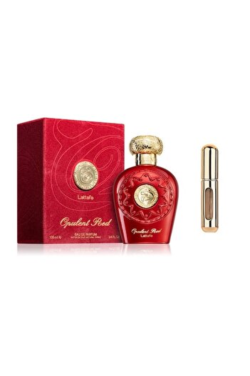 lattafa OPULENT RED Eau de Parfum for Women, 100 ml with 5 ml Refillable Kit