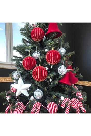 kapella Luxury Christmas Ball 10cm Velvet 4-Piece Burgundy Ast6995