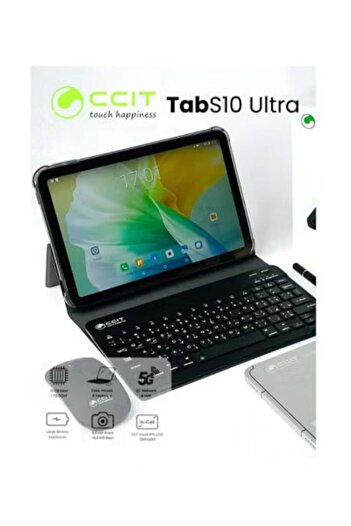 CCIT Tab S10 Ultra 10.1" Android Tablet – 16GB RAM, 1TB ROM, Dual SIM 4G LTE, 10000mAh, Black