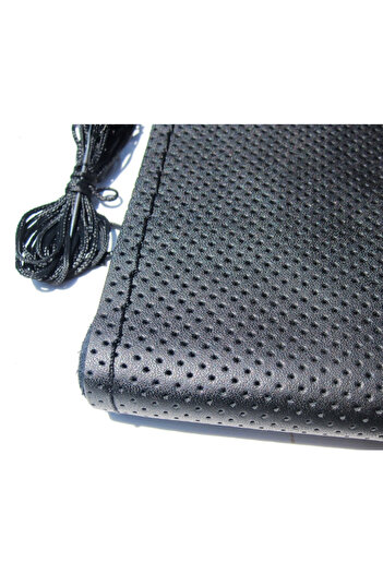 auto Steering wheel cover with needle and thread, black imitation leather