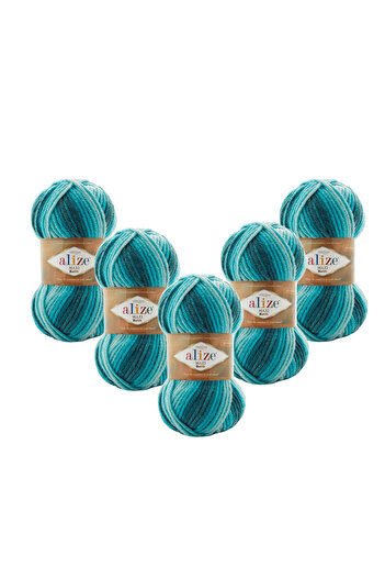 Alize Superlana Maxi Batik 5-pack – 7801 - Χοντρό νήμα πλεξίματος για χειμερινό πουλόβερ ζακέτα και κασκόλ