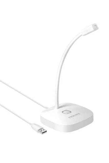 Promate Omni-Directional Flexible Gooseneck USB Desktop Microphone (white)