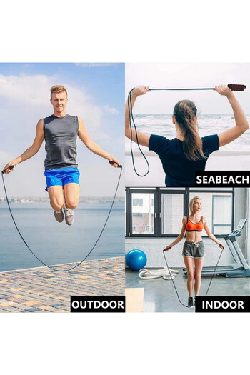 TSUMAB Body Builder Wind Speed Weighted Jump Rope – Adjustable Skipping Rope for Fitness & Training