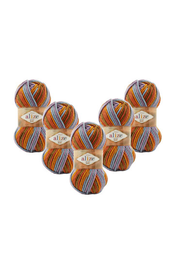 Alize Superlana Maxi Batik 5-pack – 7794 - Χοντρό νήμα πλεξίματος για χειμερινό πουλόβερ ζακέτα και κασκόλ