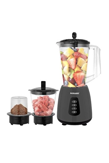 sonashi 3-in-1 Mixer Grinder (600W, 1.5L) SB-195 - Black