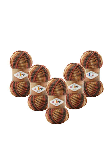 Alize Superlana Maxi Batik 5-pack – 7784 - Χοντρό νήμα πλεξίματος για χειμερινό πουλόβερ ζακέτα και κασκόλ