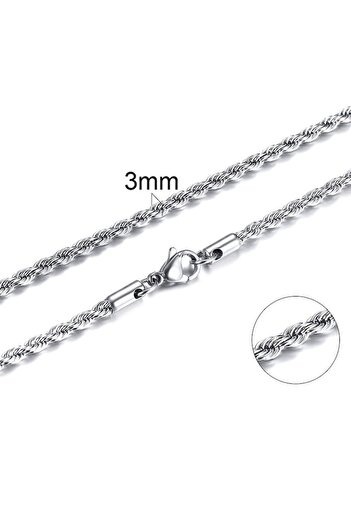 Tessero - Rope chain necklace, stainless steel plated with 18K gold, 60 cm