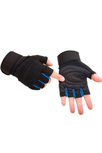 TSUMAB Professional Gym Training Gloves with Wrist Support – Anti-Slip Half Finger Fitness Gloves