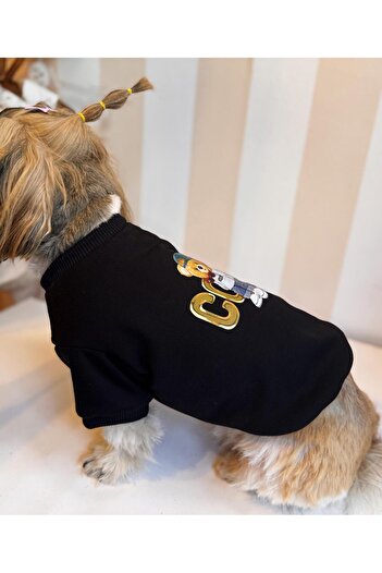 For a Fur Cool Black Printed Dog Sweati Pullover Hoodie