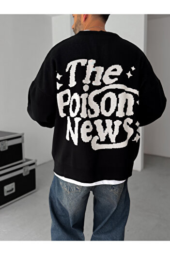BYBASICMAN Siyah Poison Örme Sweatshirt JJ-167