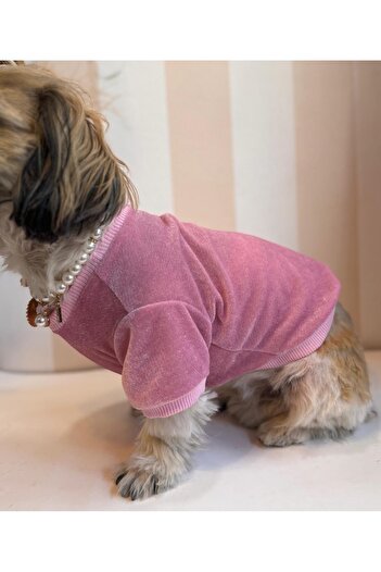 For a Fur Pink Velvet Dog Sweater