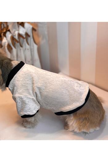 For a Fur White Velvet Dog Sweater